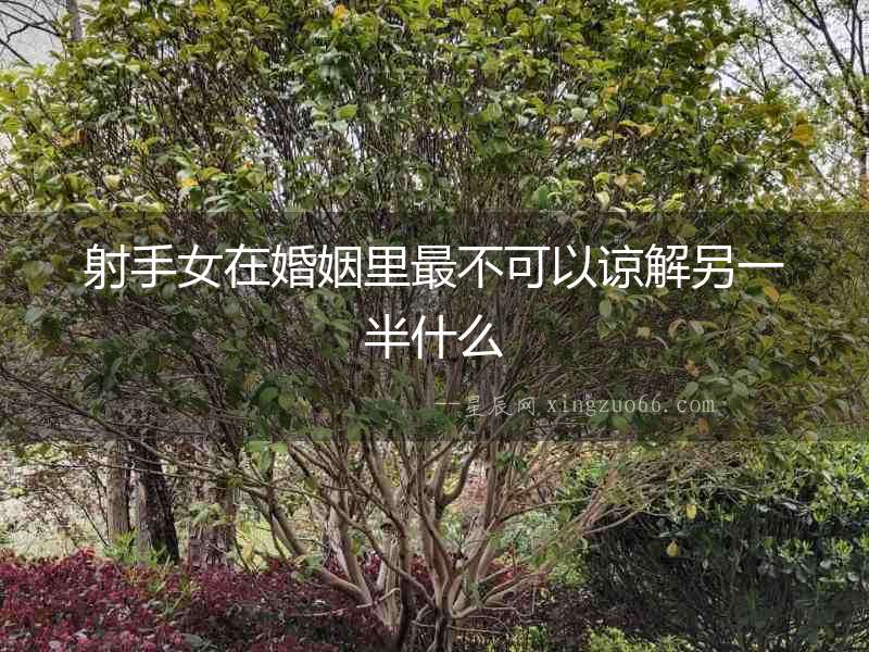 射手女在婚姻里最不可以諒解另一半什么