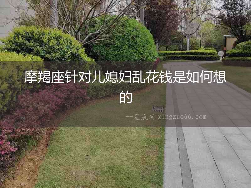 摩羯座針對兒媳婦亂花錢是如何想的