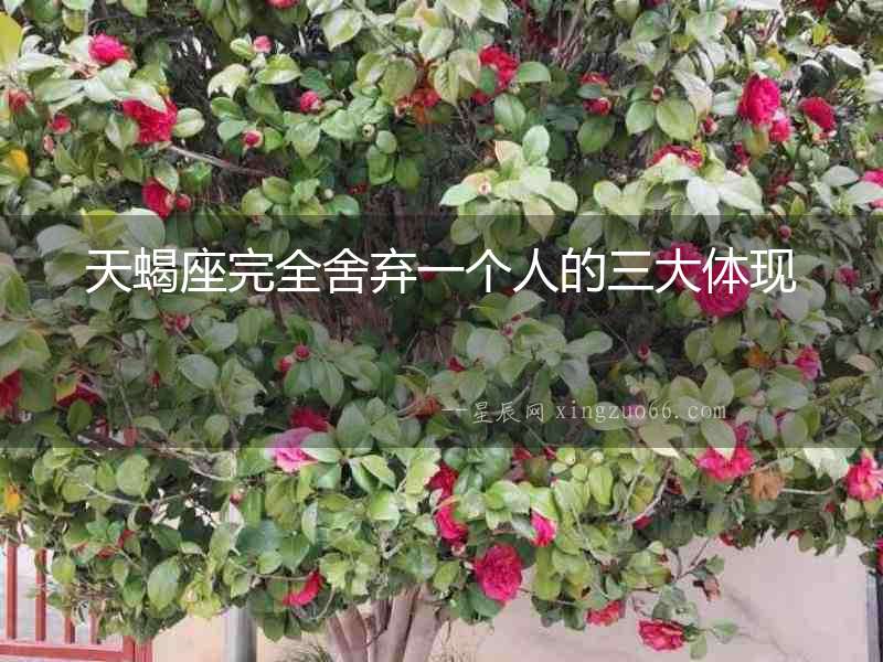 天蝎座完全舍棄一個人的三大體現