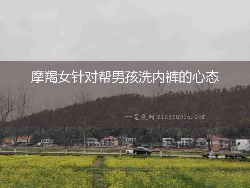 摩羯女針對幫男孩洗內褲的心態