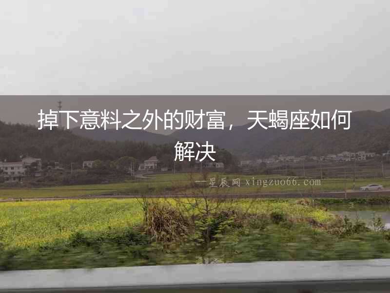 掉下意料之外的財富，天蝎座如何解決