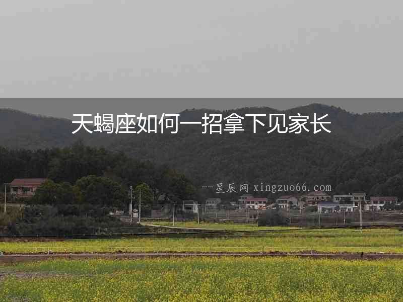 天蝎座如何一招拿下見家長