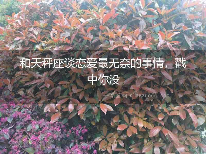 和天秤座談戀愛最無奈的事情，戳中你沒