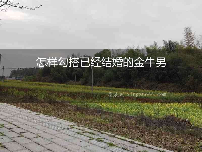 怎樣勾搭已經結婚的金牛男