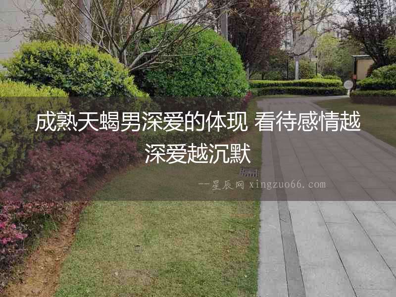 成熟天蝎男深愛的體現 看待感情越深愛越沉默