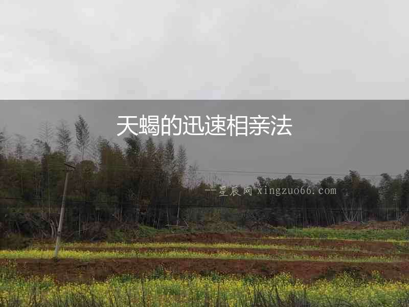 天蝎的迅速相親法