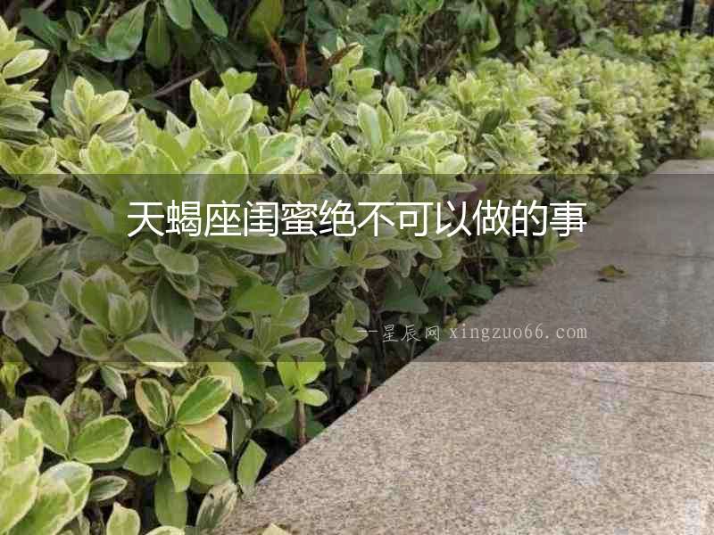 天蝎座閨蜜絕不可以做的事