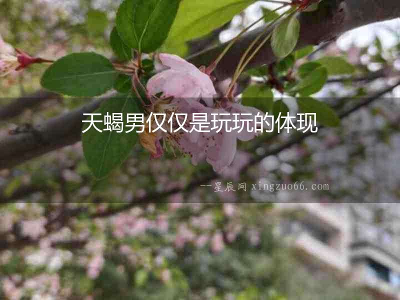 天蝎男僅僅是玩玩的體現