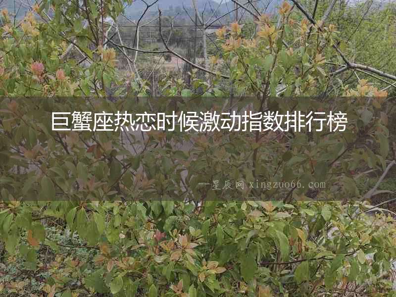 巨蟹座熱戀時候激動指數排行榜