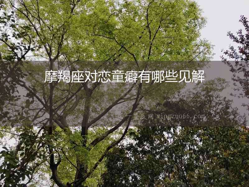 摩羯座對戀童癖有哪些見解