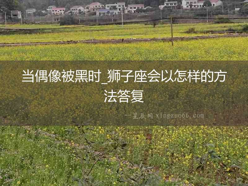 當(dāng)偶像被黑時(shí)_獅子座會(huì)以怎樣的方法答復(fù)