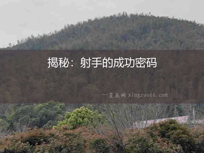 揭秘：射手的成功密碼