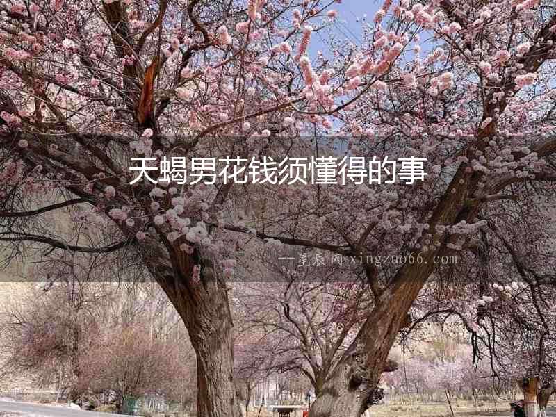 天蝎男花錢須懂得的事