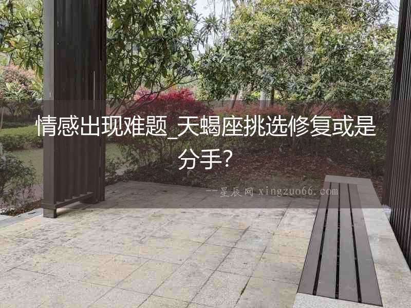 情感出現(xiàn)難題_天蝎座挑選修復(fù)或是分手？