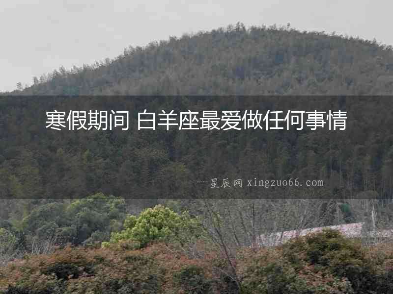 寒假期間 白羊座最愛做任何事情