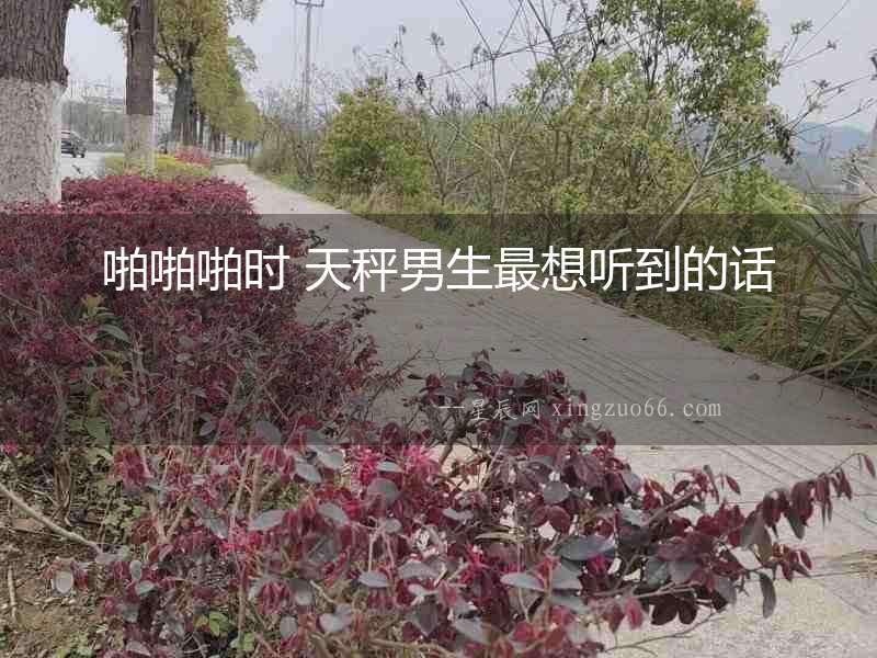 啪啪啪時 天秤男生最想聽到的話