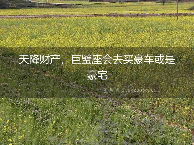 天降財產，巨蟹座會去買豪車或是豪宅
