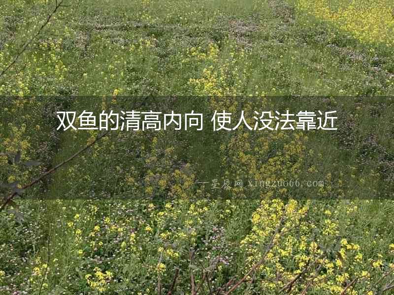 雙魚的清高內向 使人沒法靠近