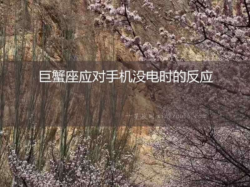 巨蟹座應對手機沒電時的反應