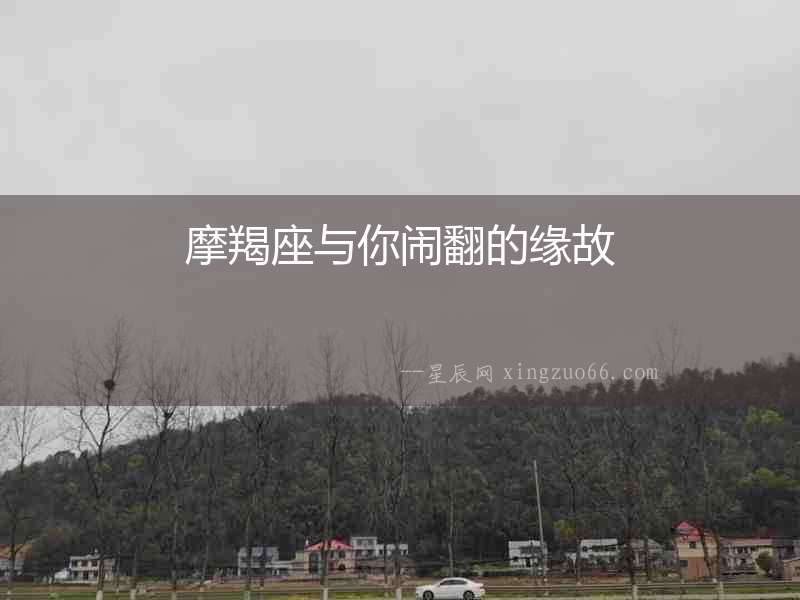 摩羯座與你鬧翻的緣故
