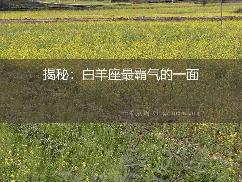 揭秘：白羊座最霸氣的一面