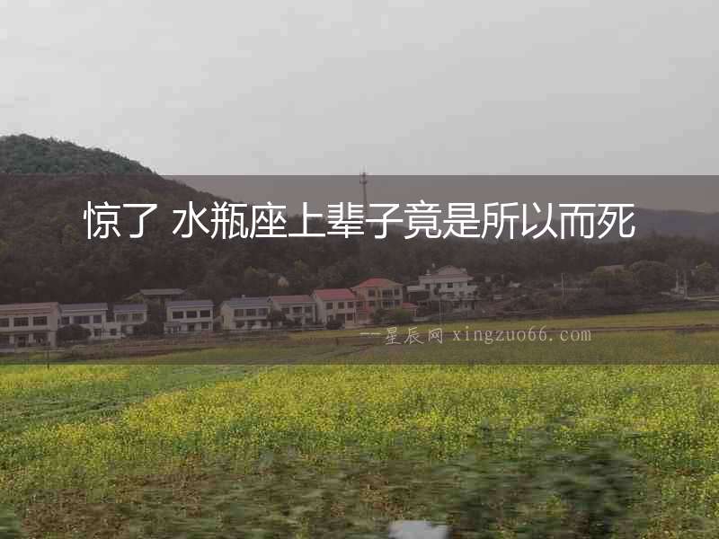 驚了 水瓶座上輩子竟是所以而死