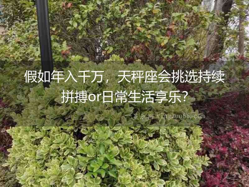假如年入千萬，天秤座會挑選持續(xù)拼搏or日常生活享樂？