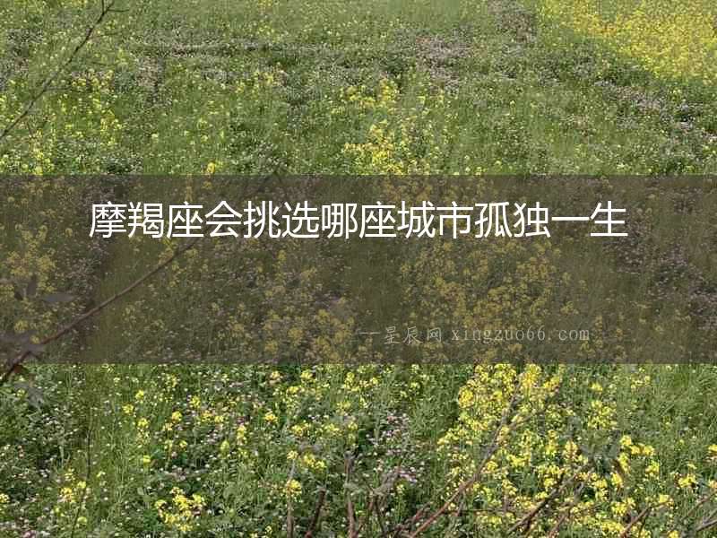 摩羯座會挑選哪座城市孤獨一生