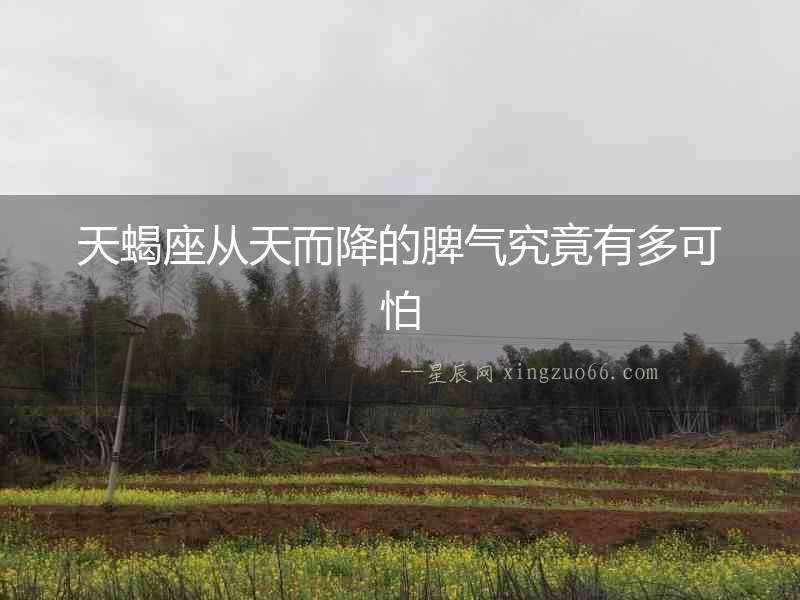 天蝎座從天而降的脾氣究竟有多可怕
