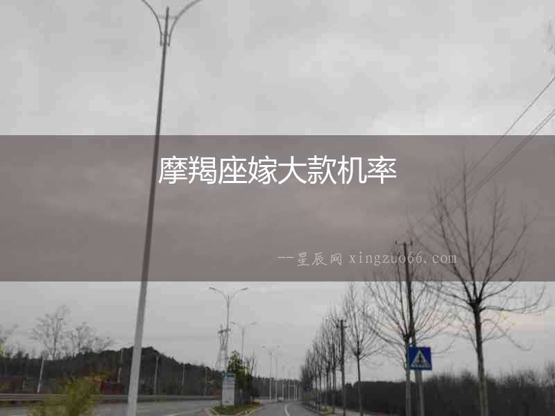 摩羯座嫁大款機率