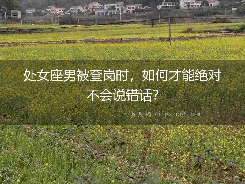 處女座男被查崗時，如何才能絕對不會說錯話？