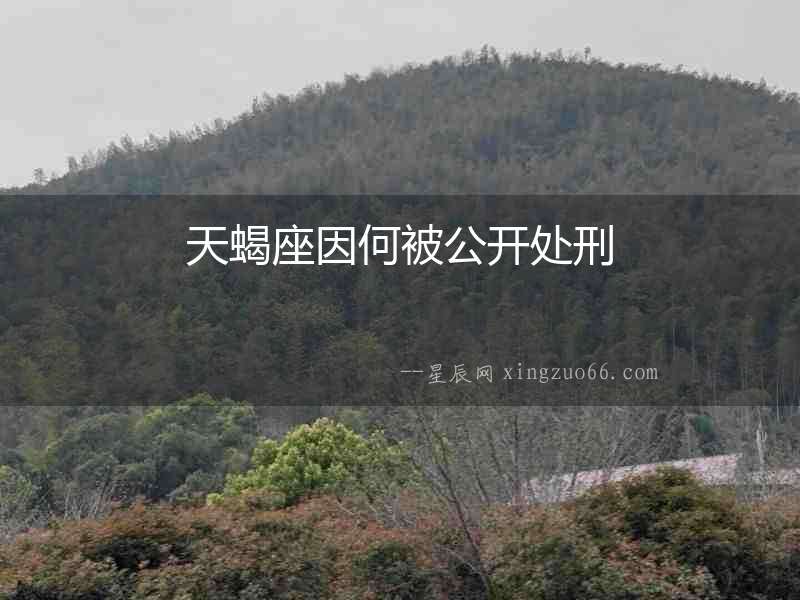 天蝎座因何被公開處刑