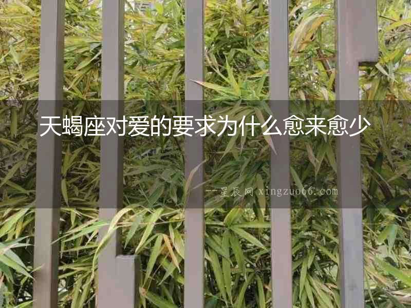 天蝎座對愛的要求為什么愈來愈少