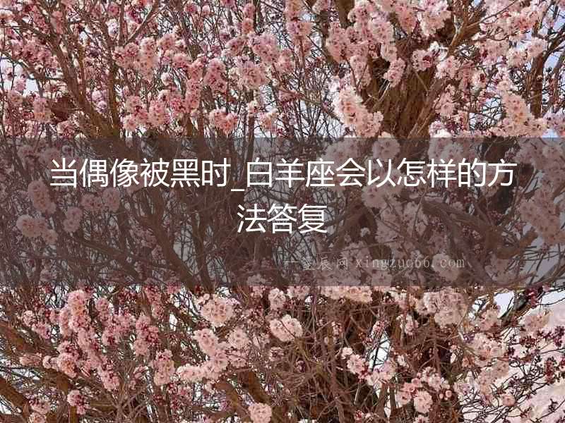 當偶像被黑時_白羊座會以怎樣的方法答復