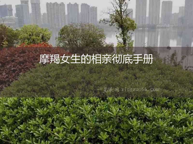 摩羯女生的相親徹底手冊