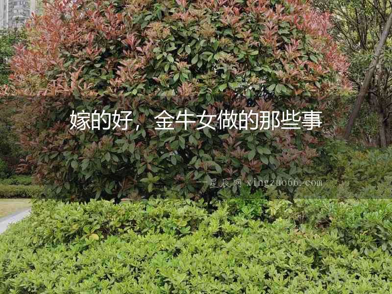 嫁的好，金牛女做的那些事