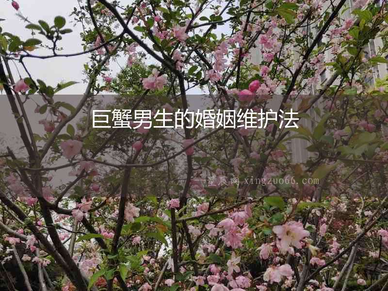 巨蟹男生的婚姻維護法