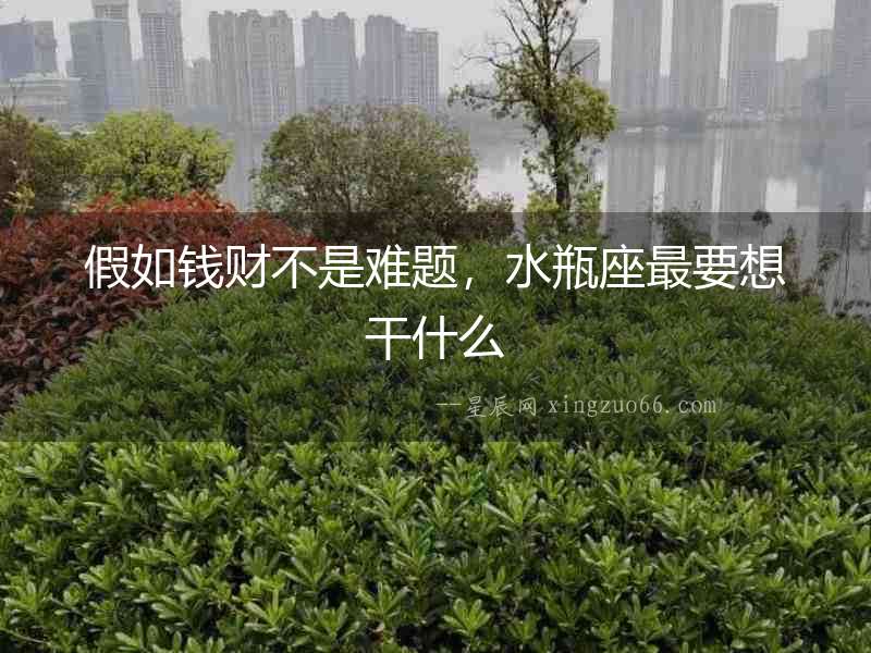 假如錢財不是難題，水瓶座最要想干什么