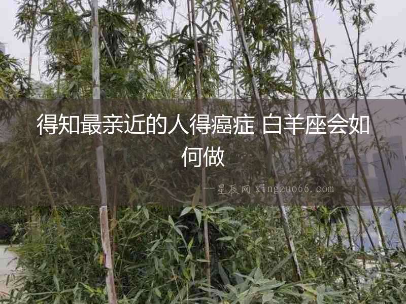得知最親近的人得癌癥 白羊座會如何做