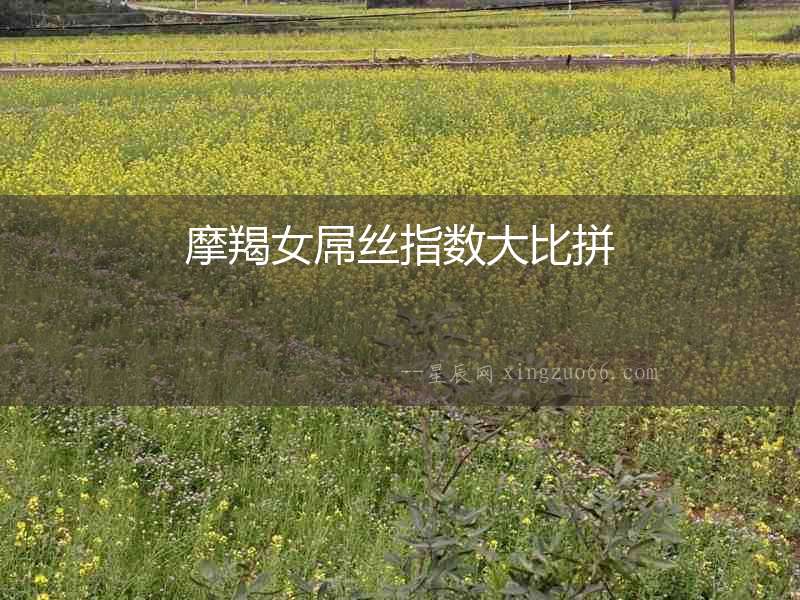 摩羯女屌絲指數大比拼