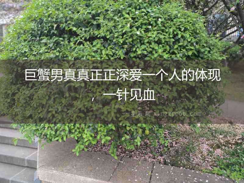 巨蟹男真真正正深愛一個人的體現，一針見血