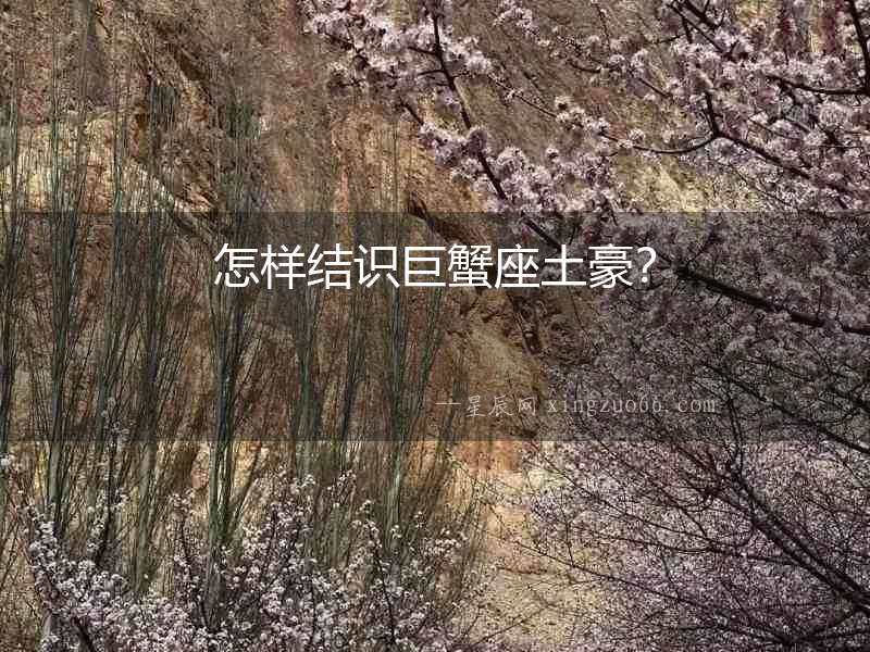 怎樣結識巨蟹座土豪？