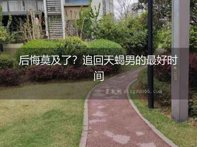 后悔莫及了？追回天蝎男的最好時間