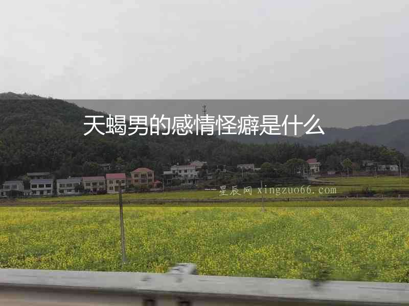 天蝎男的感情怪癖是什么