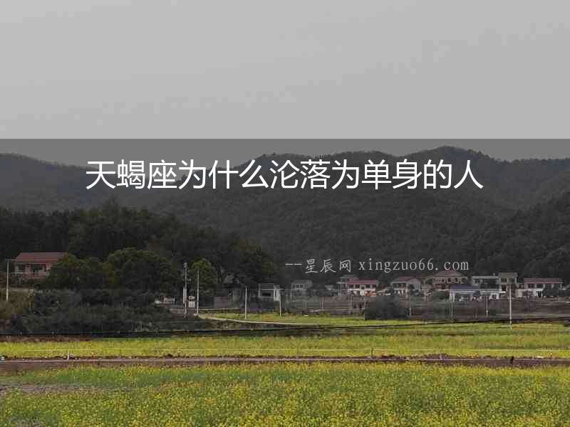 天蝎座為什么淪落為單身的人