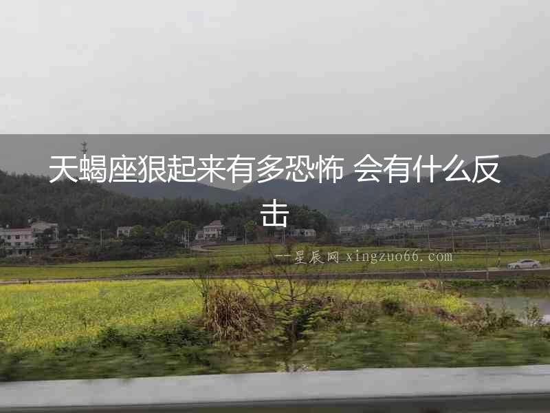天蝎座狠起來有多恐怖 會有什么反擊
