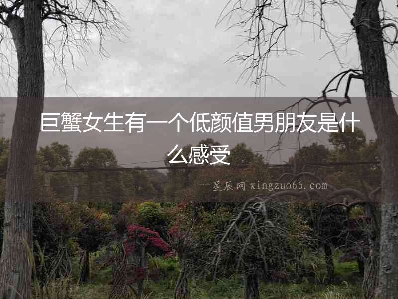 巨蟹女生有一個(gè)低顏值男朋友是什么感受