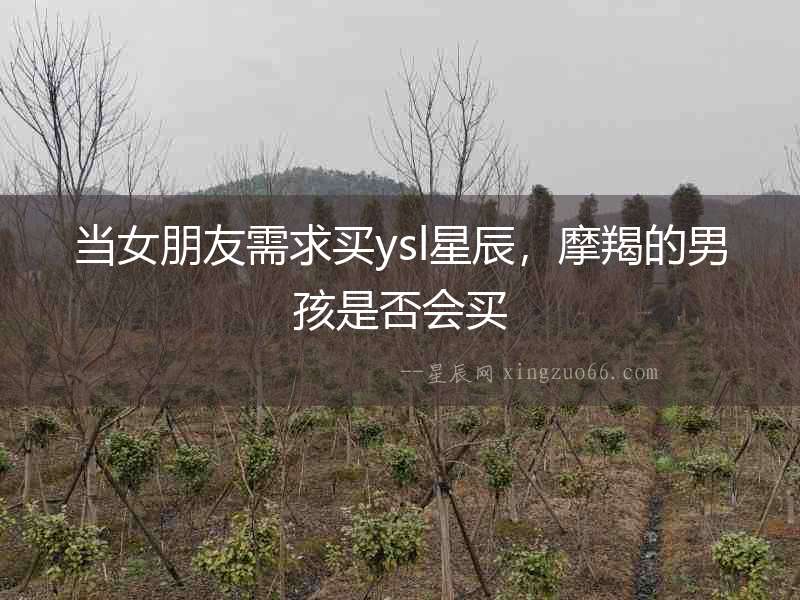 當女朋友需求買ysl星辰，摩羯的男孩是否會買