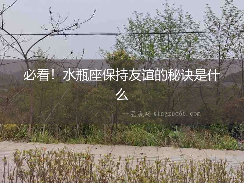 必看！水瓶座保持友誼的秘訣是什么
