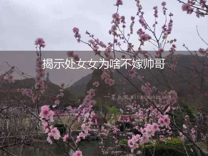 揭示處女女為啥不嫁帥哥